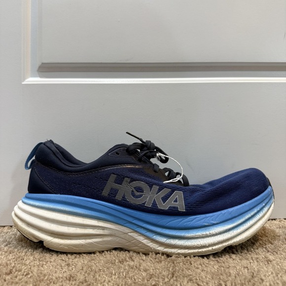 Hoka One One Bondi 8 Shoes Mens Size 11 Blue Road Running Sneakers 1123202 OSAA